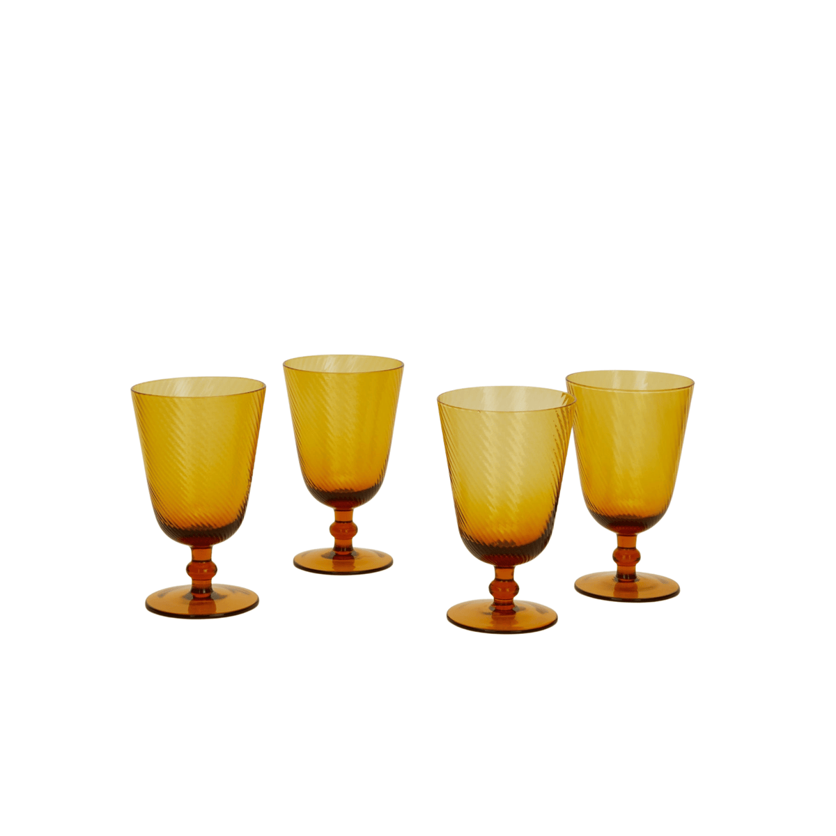 Hawkins New York SHOP Amber Optic Glass Goblets, Set of 4