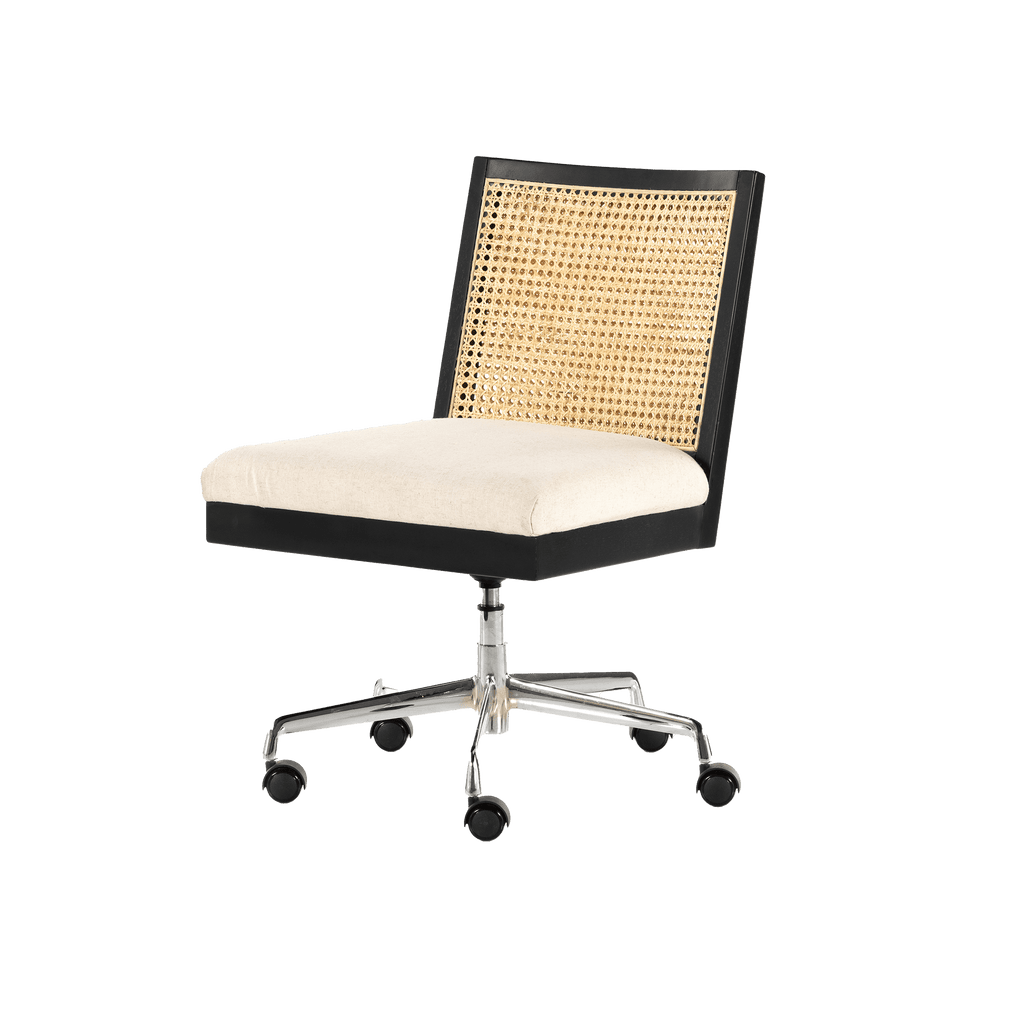 Four Hands Furniture Brushed Ebony Antonia Cane Armless Desk Chair