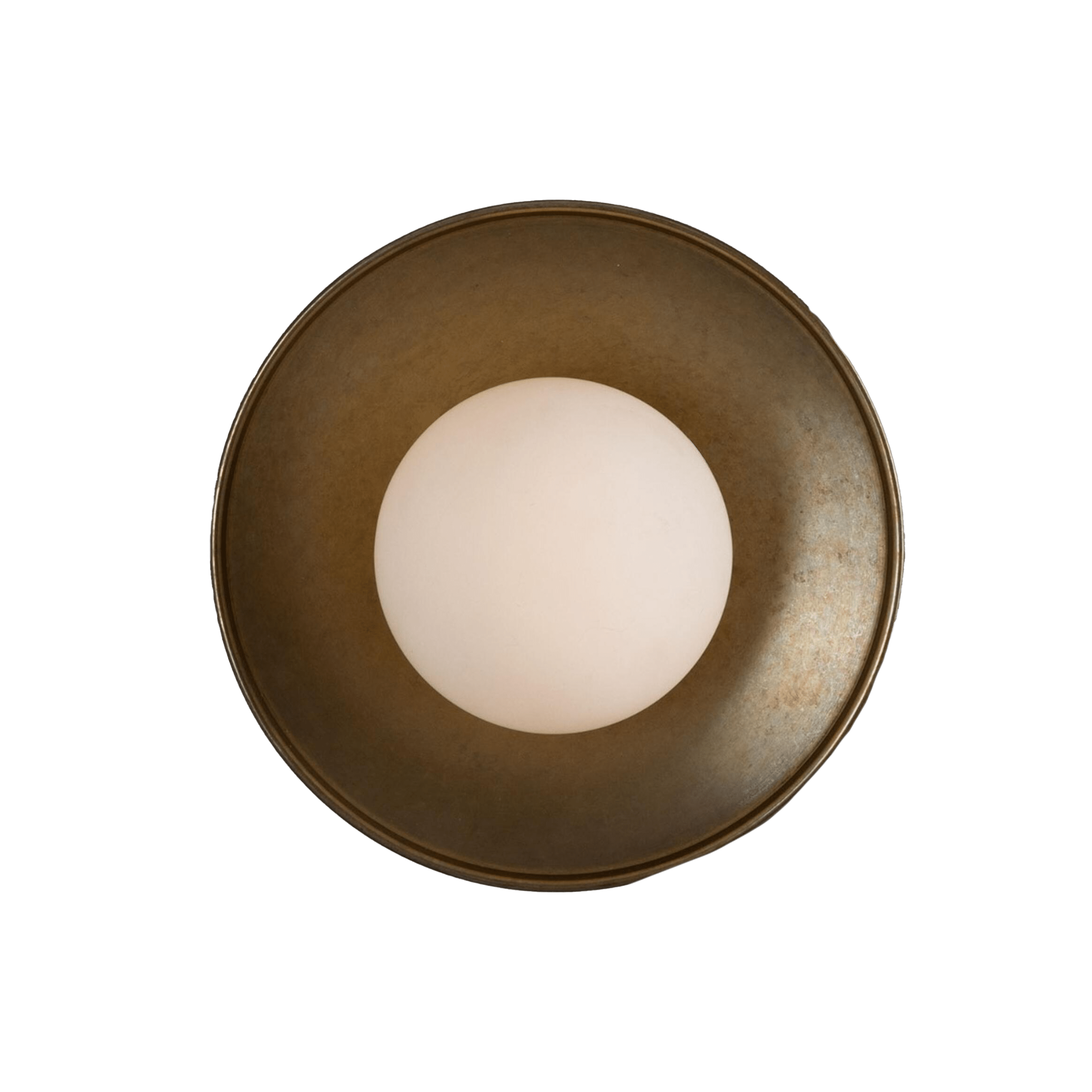 Aosta Brass Disc Bathroom Wall Sconce with Glass Globe
