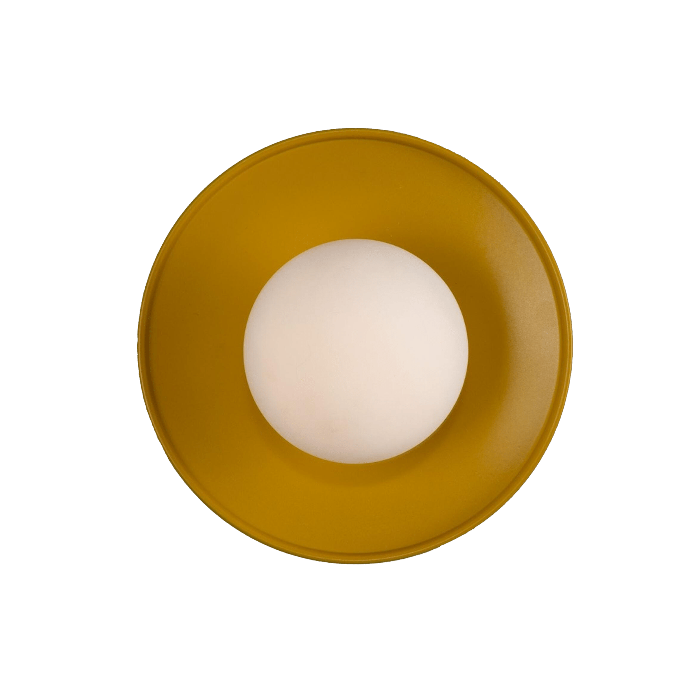 Mullan Lighting Lighting Honey Yellow / Frosted Aosta Brass Disc Bathroom Wall Sconce with Glass Globe
