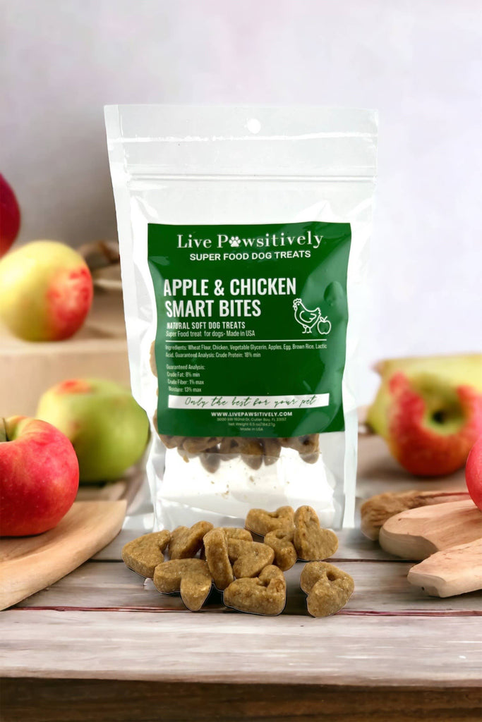 Live Pawsitive Apple & Chicken Smart Bites, Superfood Dog Treats