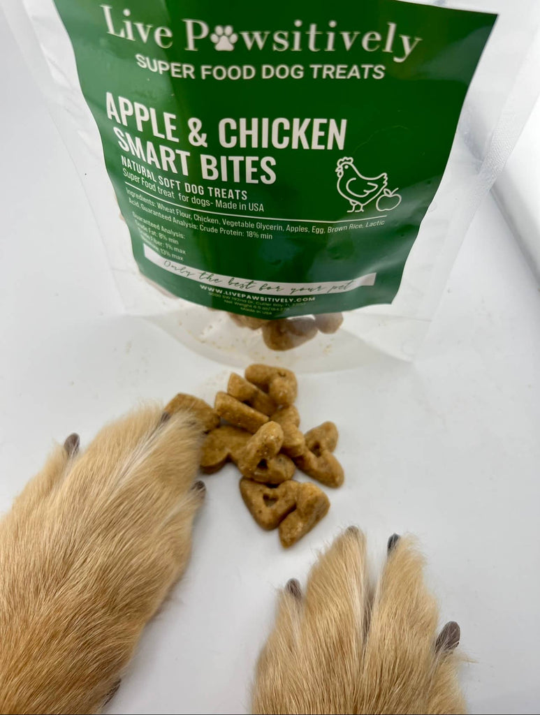 Live Pawsitive Apple & Chicken Smart Bites, Superfood Dog Treats