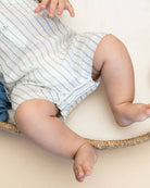 Viverano Organics Aqua Embroidered Baby Romper (Organic)