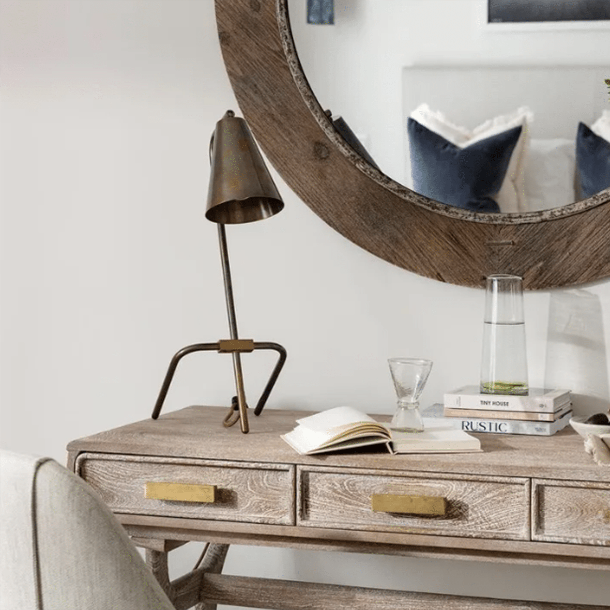 Mullan Lighting Lighting Astana Industrial Adjustable Brass Table Lamp