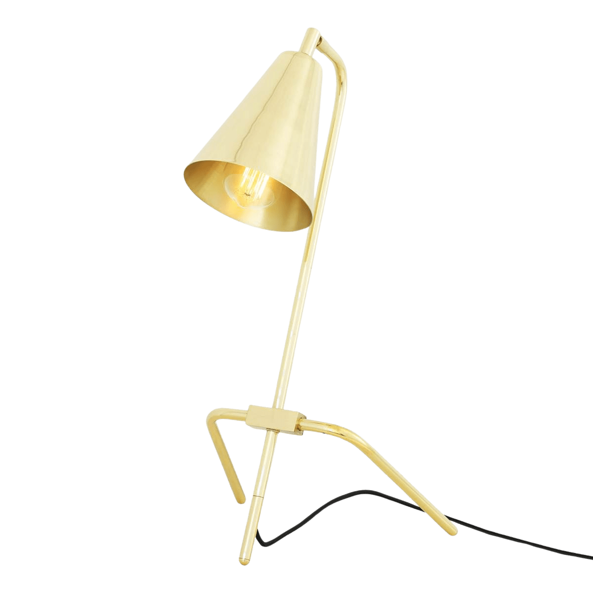 Mullan Lighting Lighting Polished Brass Astana Industrial Adjustable Brass Table Lamp