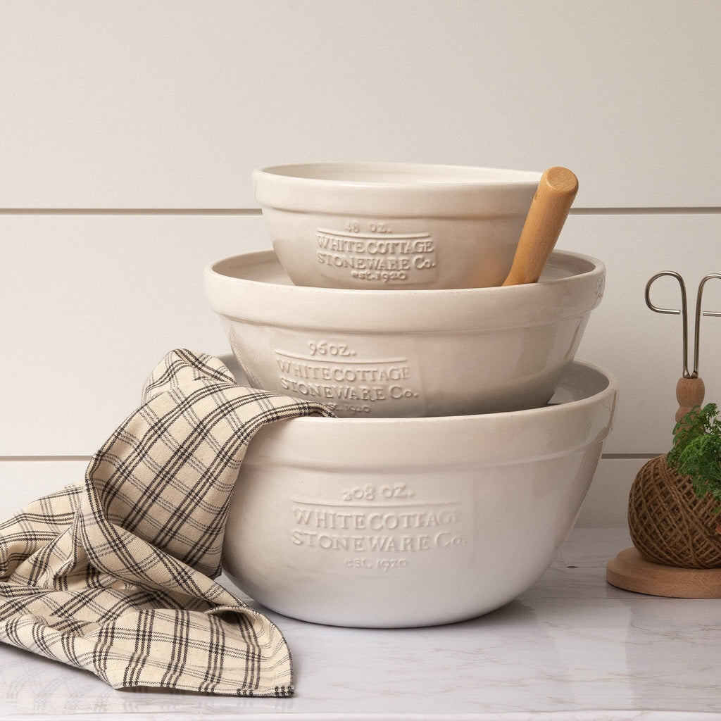 Audrey's Audrey's - White Cottage Ceramic Mixing Bowls (SET OF 3)
