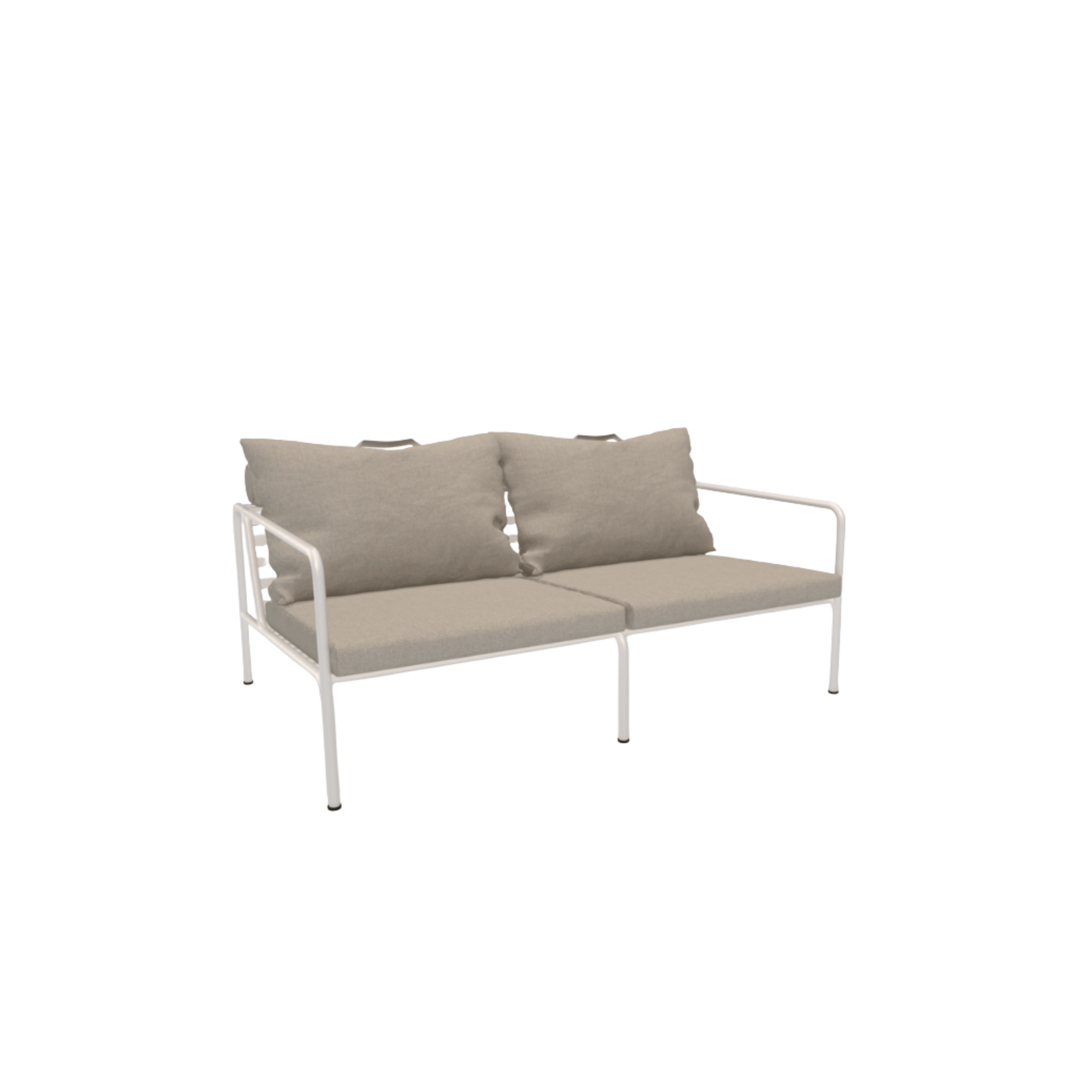 HOUE SHOP White Frame + Beige Fabric Avon Outdoor Lounge Sofa