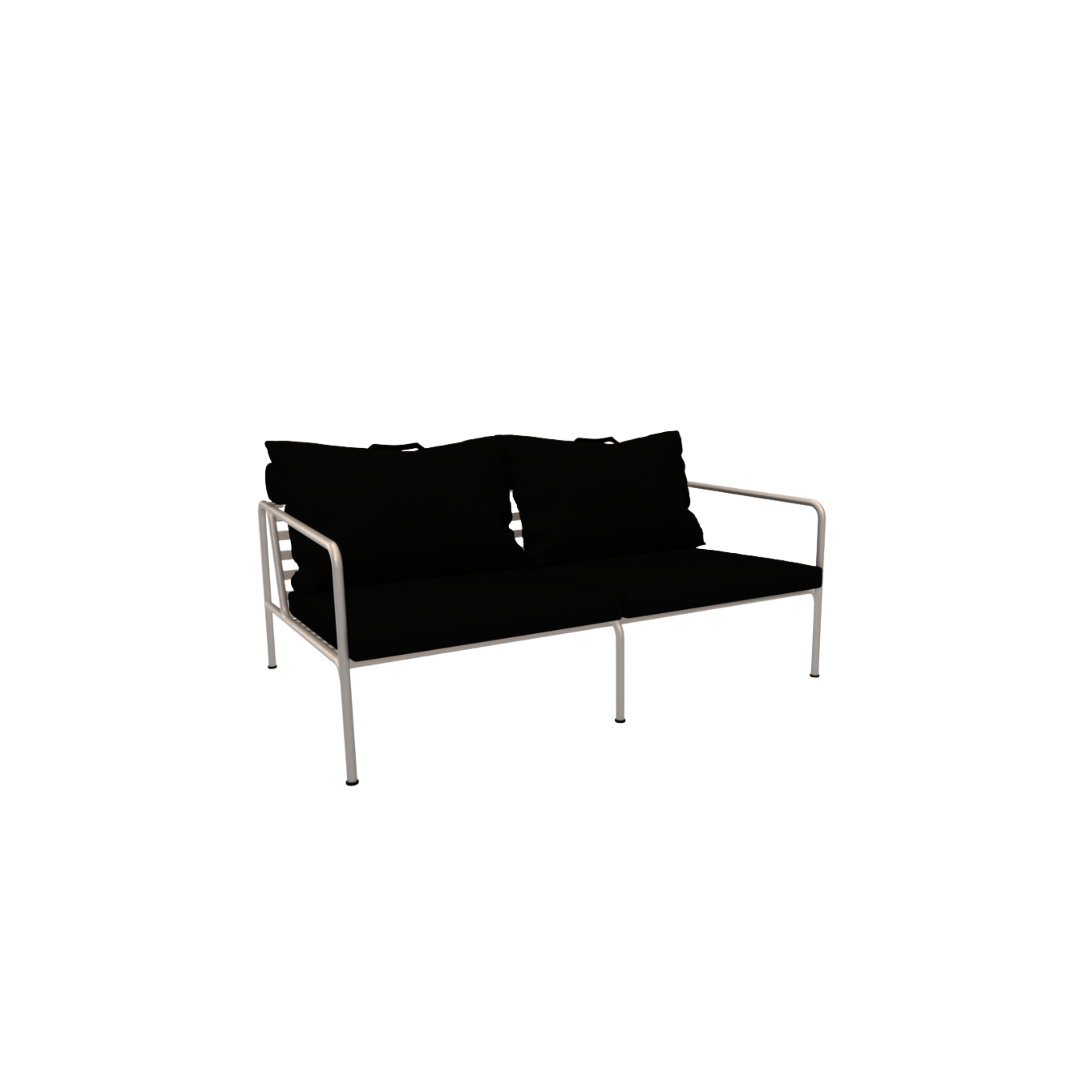 HOUE SHOP White Frame + Black Fabric Avon Outdoor Lounge Sofa
