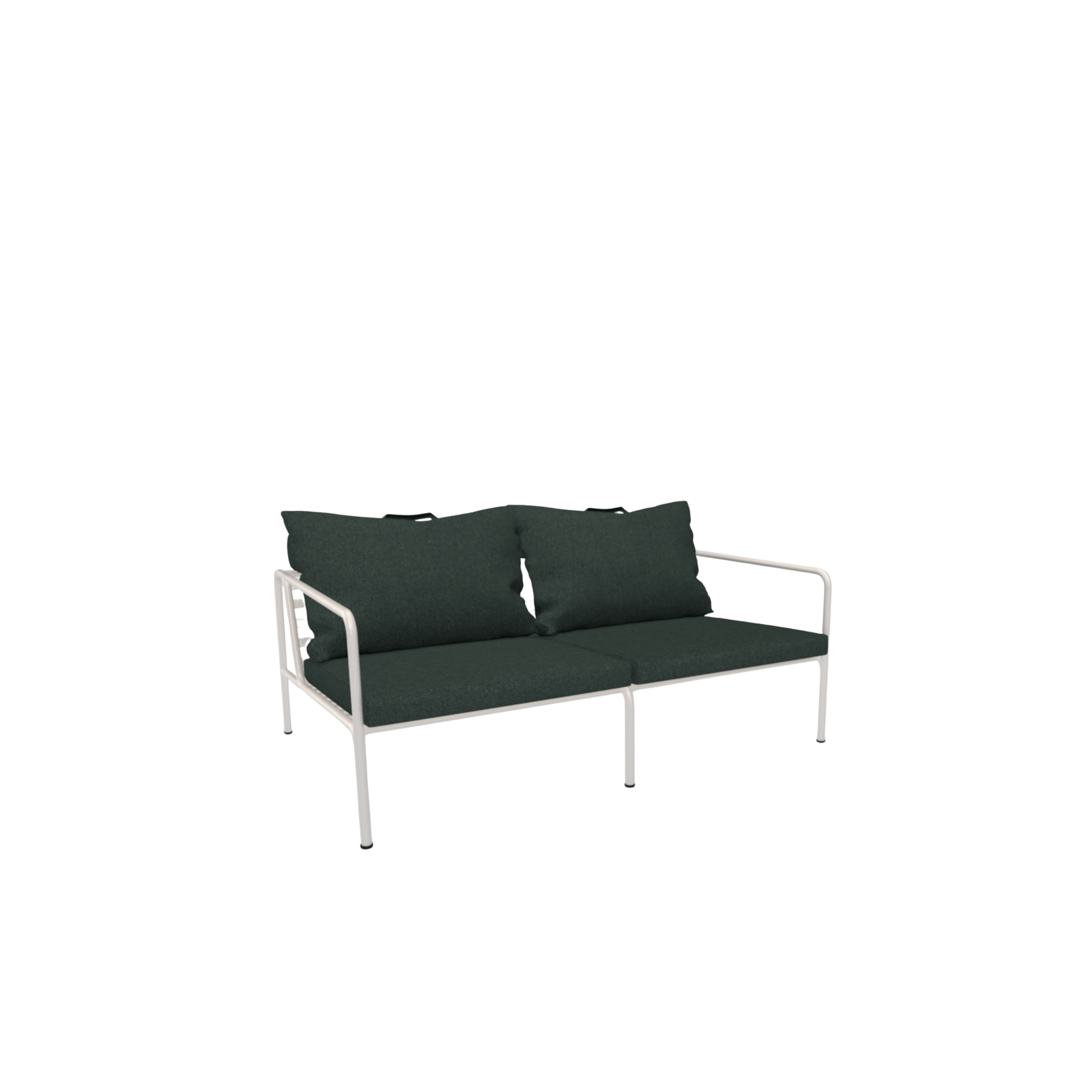 HOUE SHOP White Frame + Dark Green Fabric Avon Outdoor Lounge Sofa