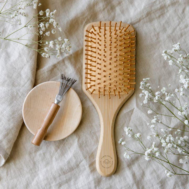Earth Ahead Hair Bamboo Hair Brush + Cleaner