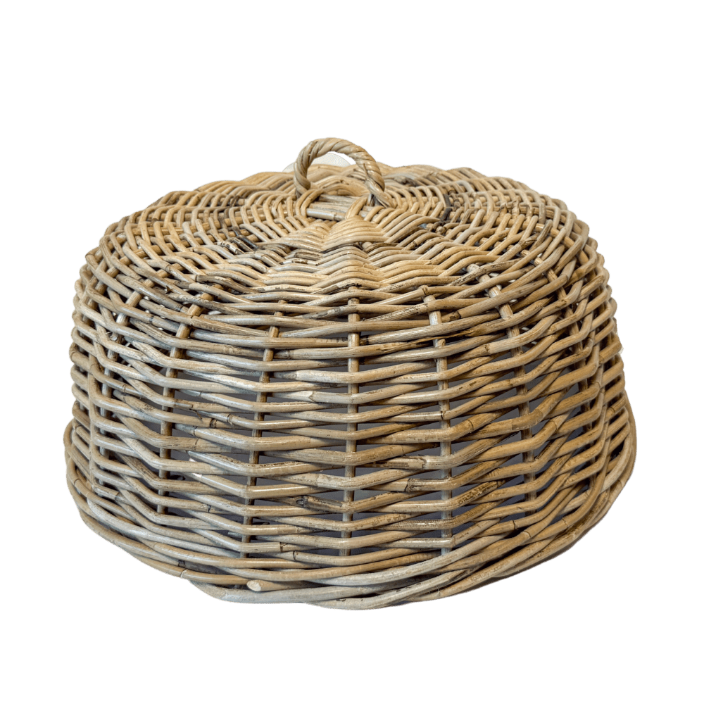 Basketly Medium - 16.5 D Basketly - Rattan Cloche Dome Food Cover