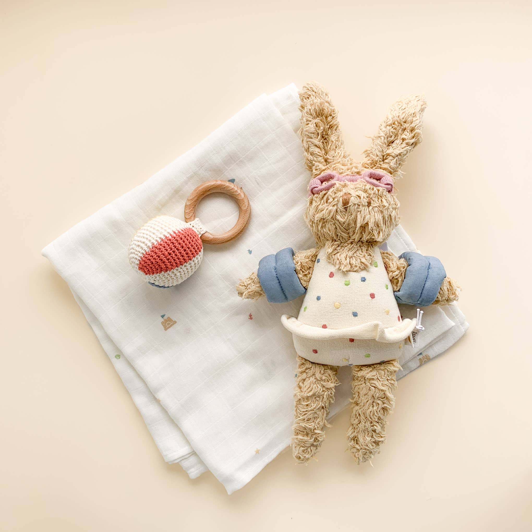 The Blueberry Hill SHOP Beach Ball Crocheted Teether Rattle