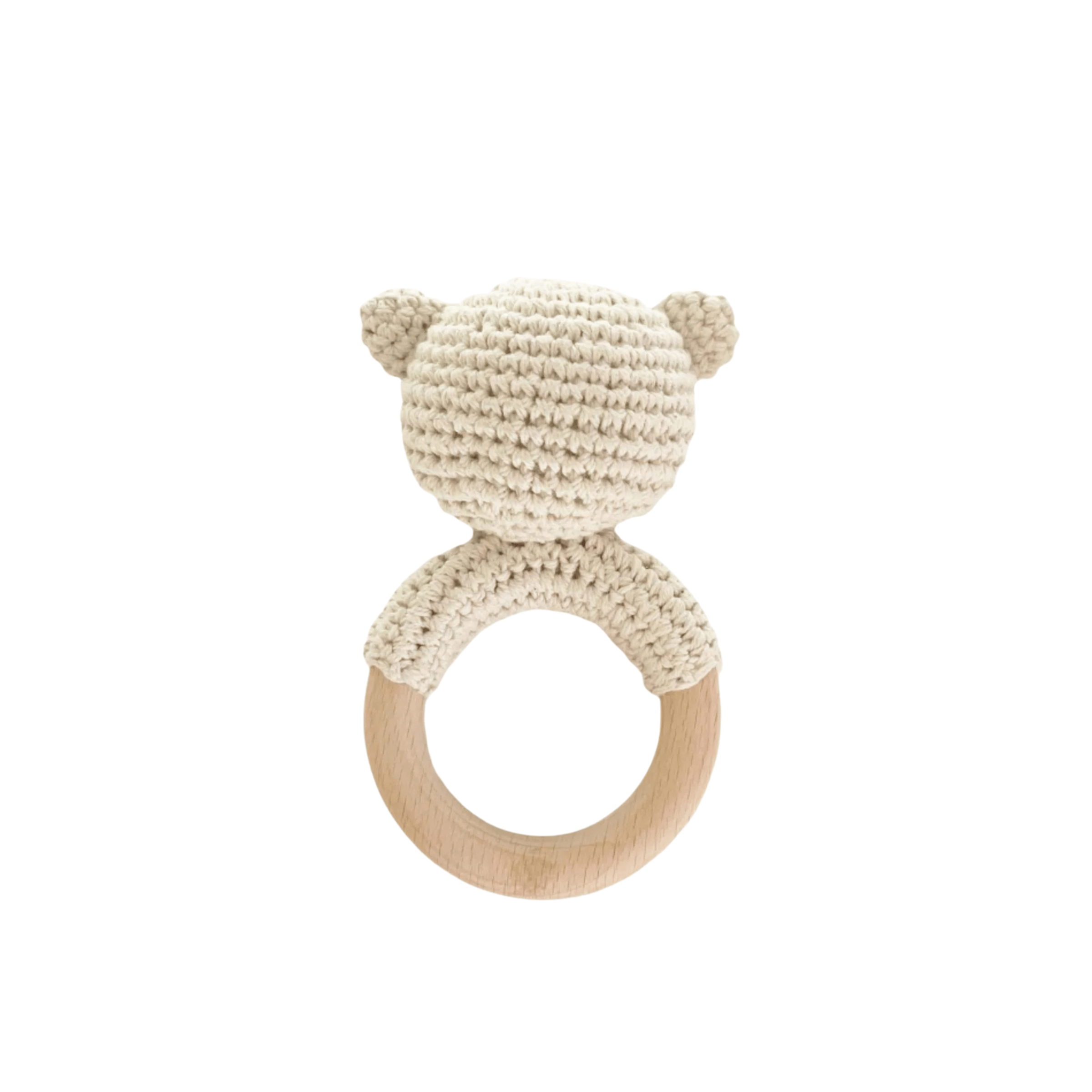 The Blueberry Hill Baby Toys Bear Crocheted Teether Rattle