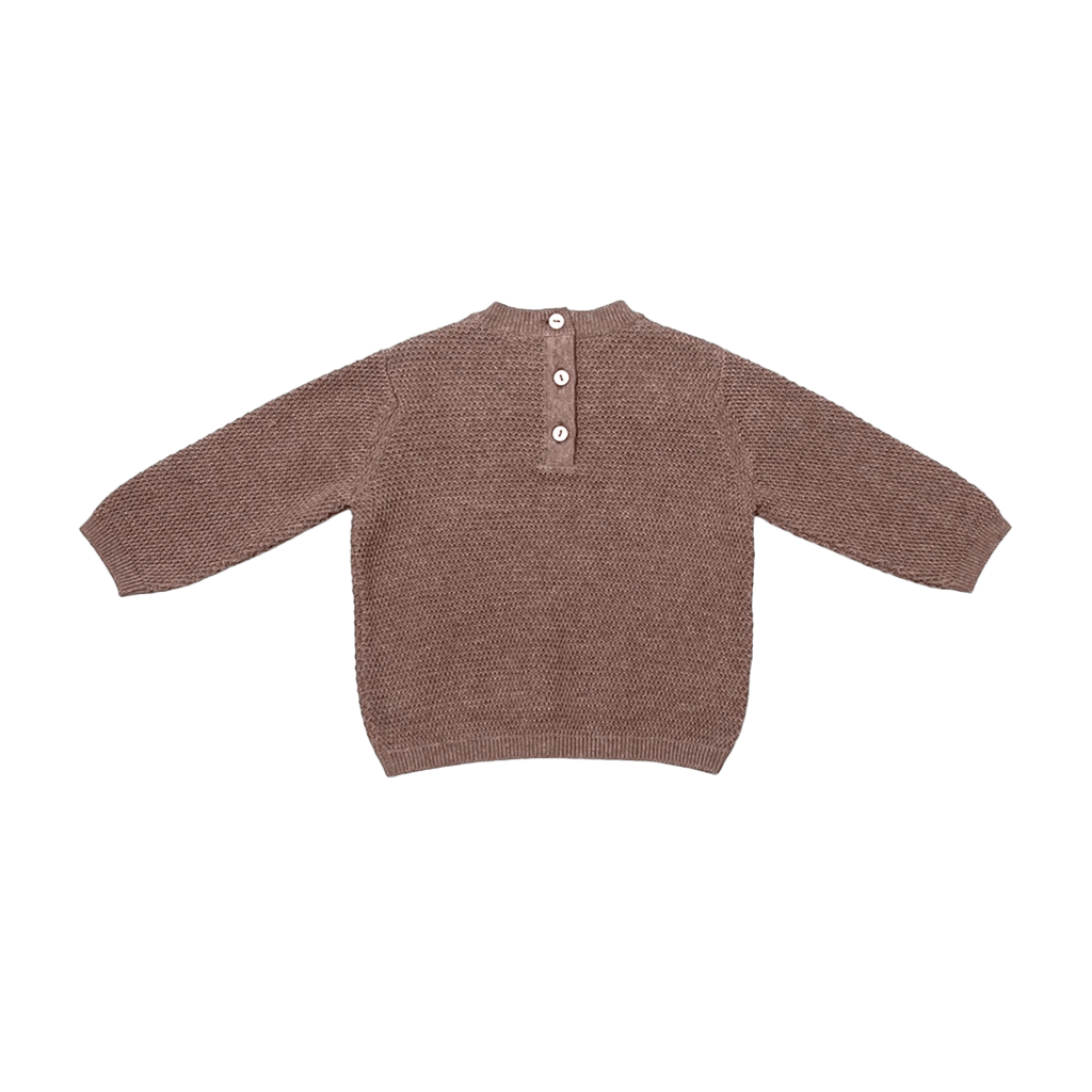 Viverano Organics sweater Bear Embroidered Knit Baby Pullover Sweater