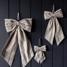 Luxe B Co SHOP Beige Striped Bow Ornament