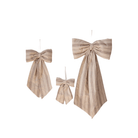 Luxe B Co SHOP Beige Striped Fabric Bow