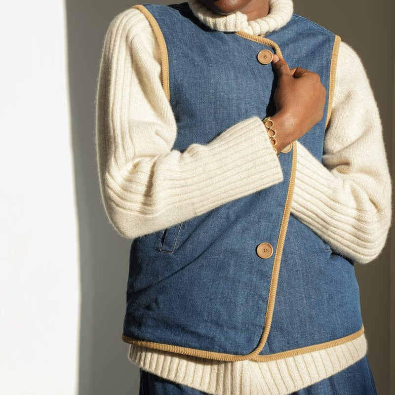 Beaumont Organic SHOP Benji Denim and Cotton Gilet