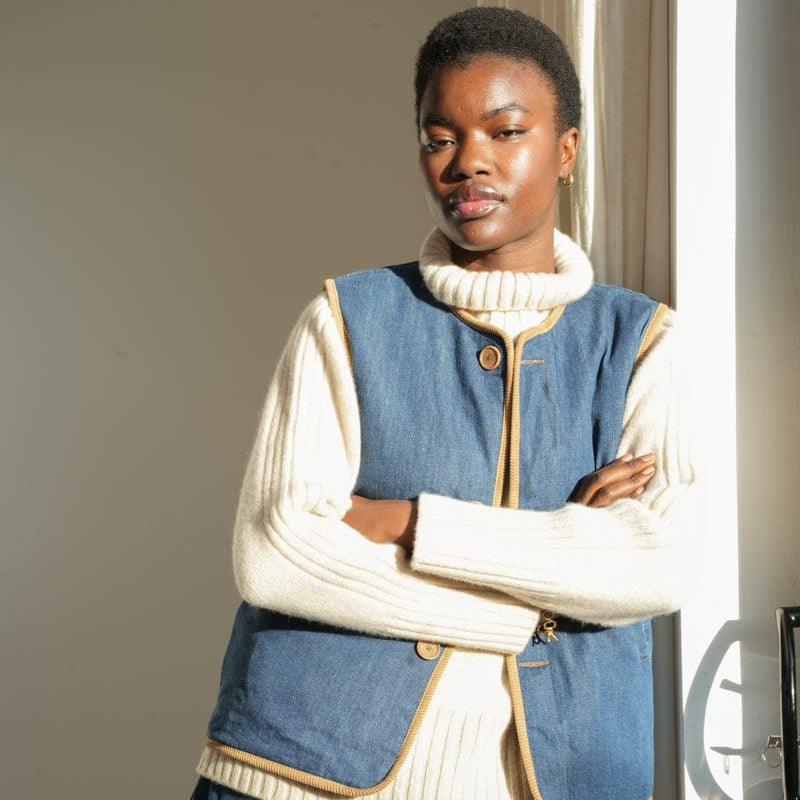 Beaumont Organic SHOP Benji Denim and Cotton Gilet