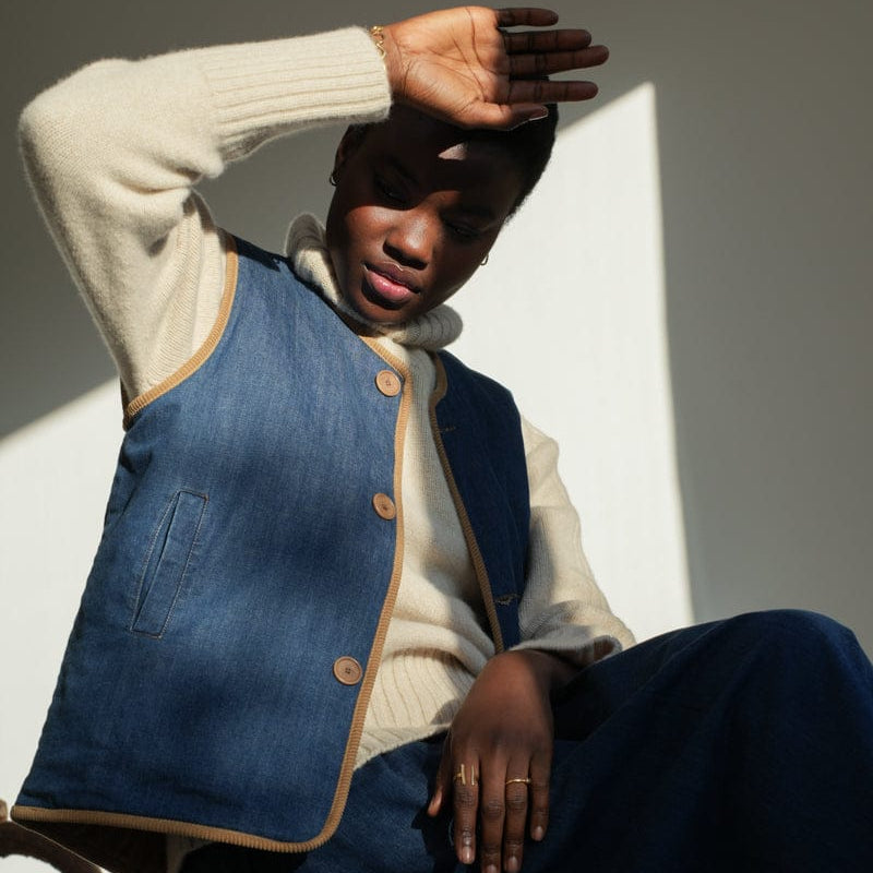 Beaumont Organic SHOP Benji Denim and Cotton Gilet