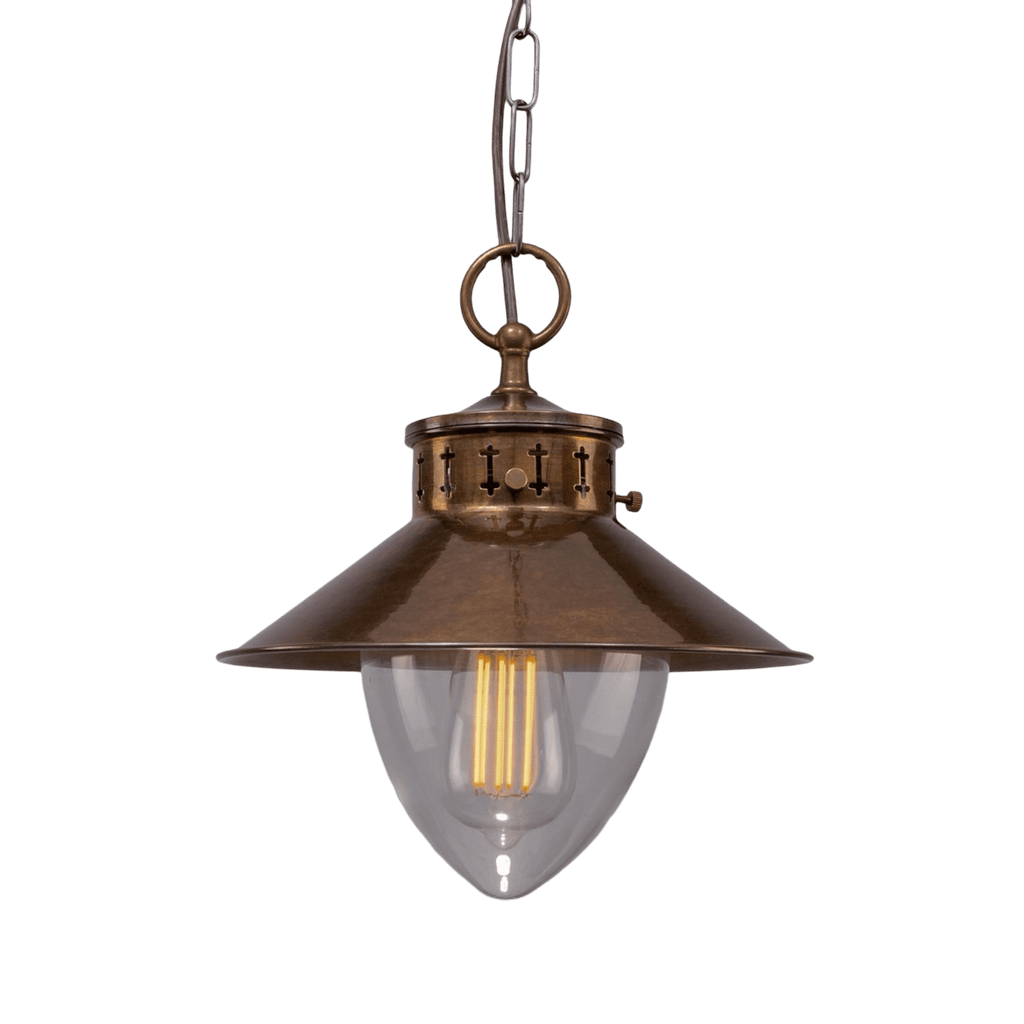 Mullan Lighting Lighting Antique Brass Boyd Vintage Industrial Pendant Light