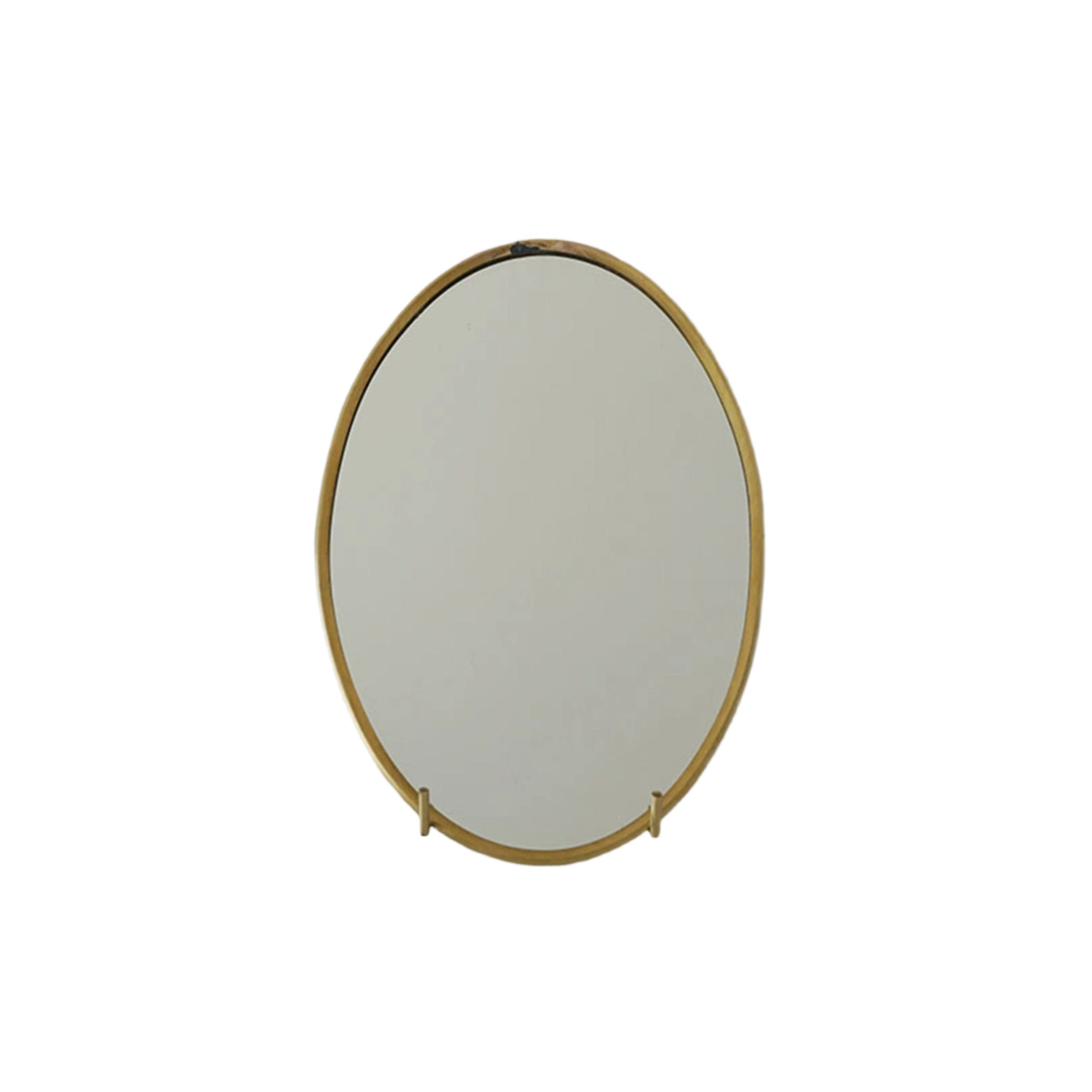 Fog Linen Work Decor Oval Brass Framed Mirror