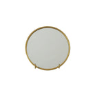 Fog Linen Work Decor Round Brass Framed Mirror