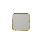 Fog Linen Work Decor Square Brass Framed Mirror