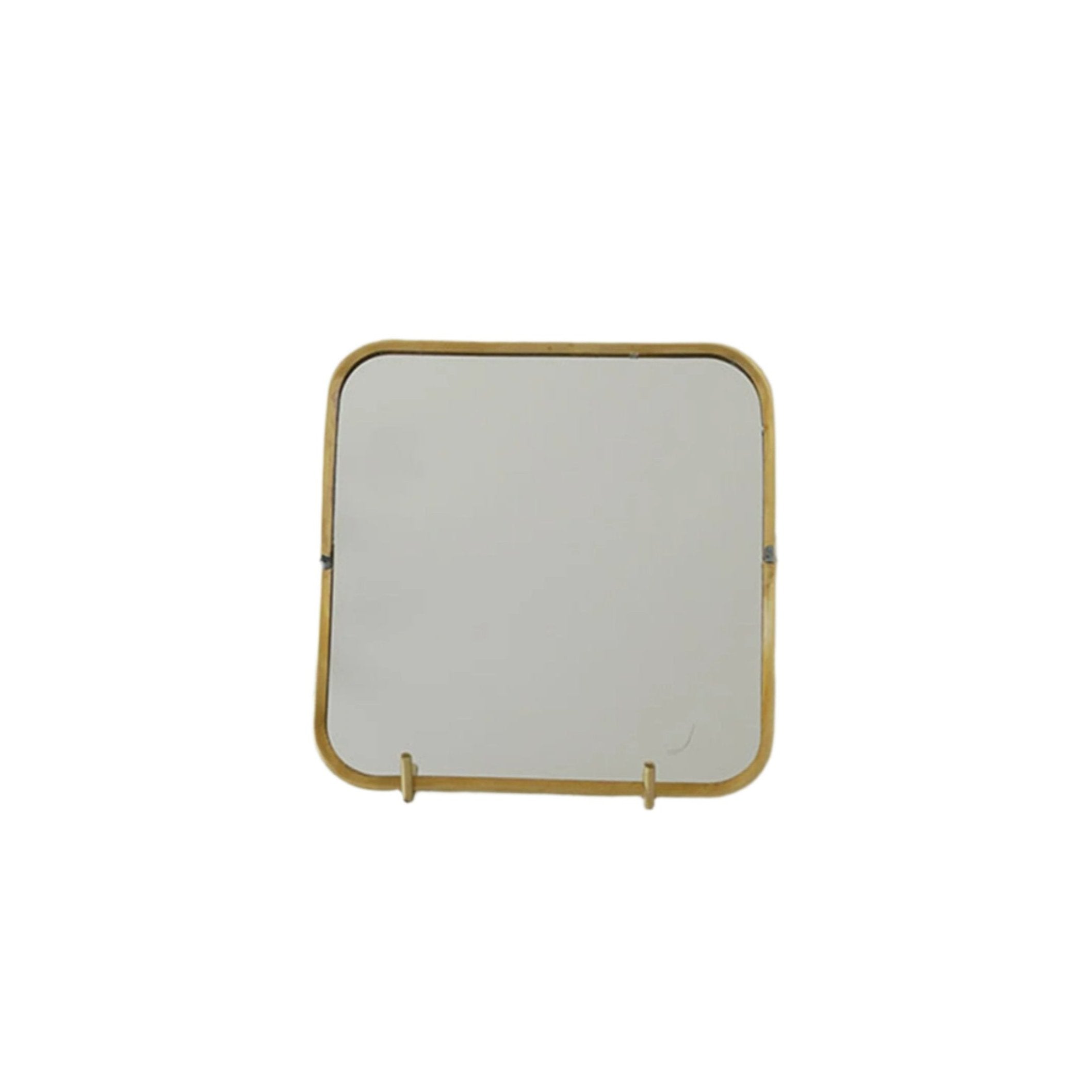 Fog Linen Work Decor Square Brass Framed Mirror