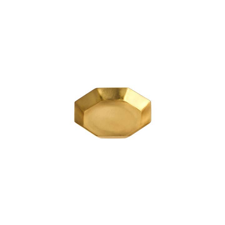Fog Linen Work Decorative Trays Small Brass Octagon Plate