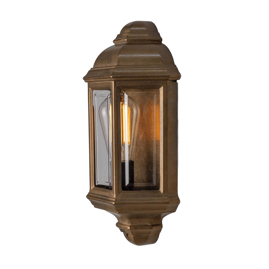 Mullan Lighting Lighting Brent Traditional Antique Brass Outdoor Wall Sconce