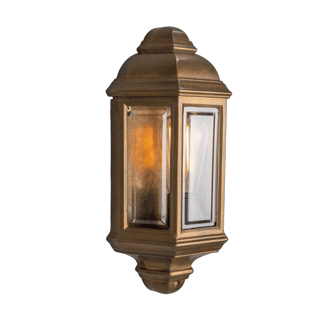 Mullan Lighting Lighting Brent Traditional Antique Brass Outdoor Wall Sconce
