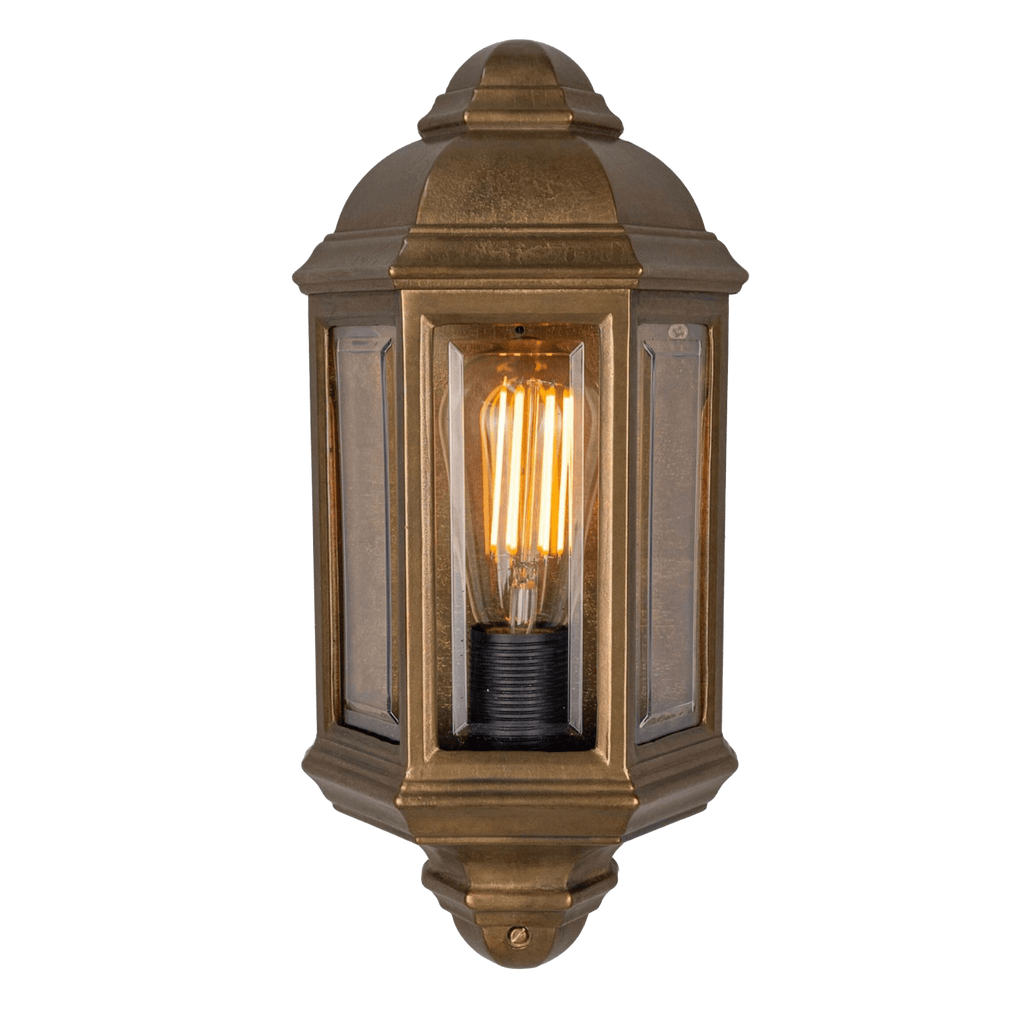 Mullan Lighting Lighting Brent Traditional Antique Brass Outdoor Wall Sconce
