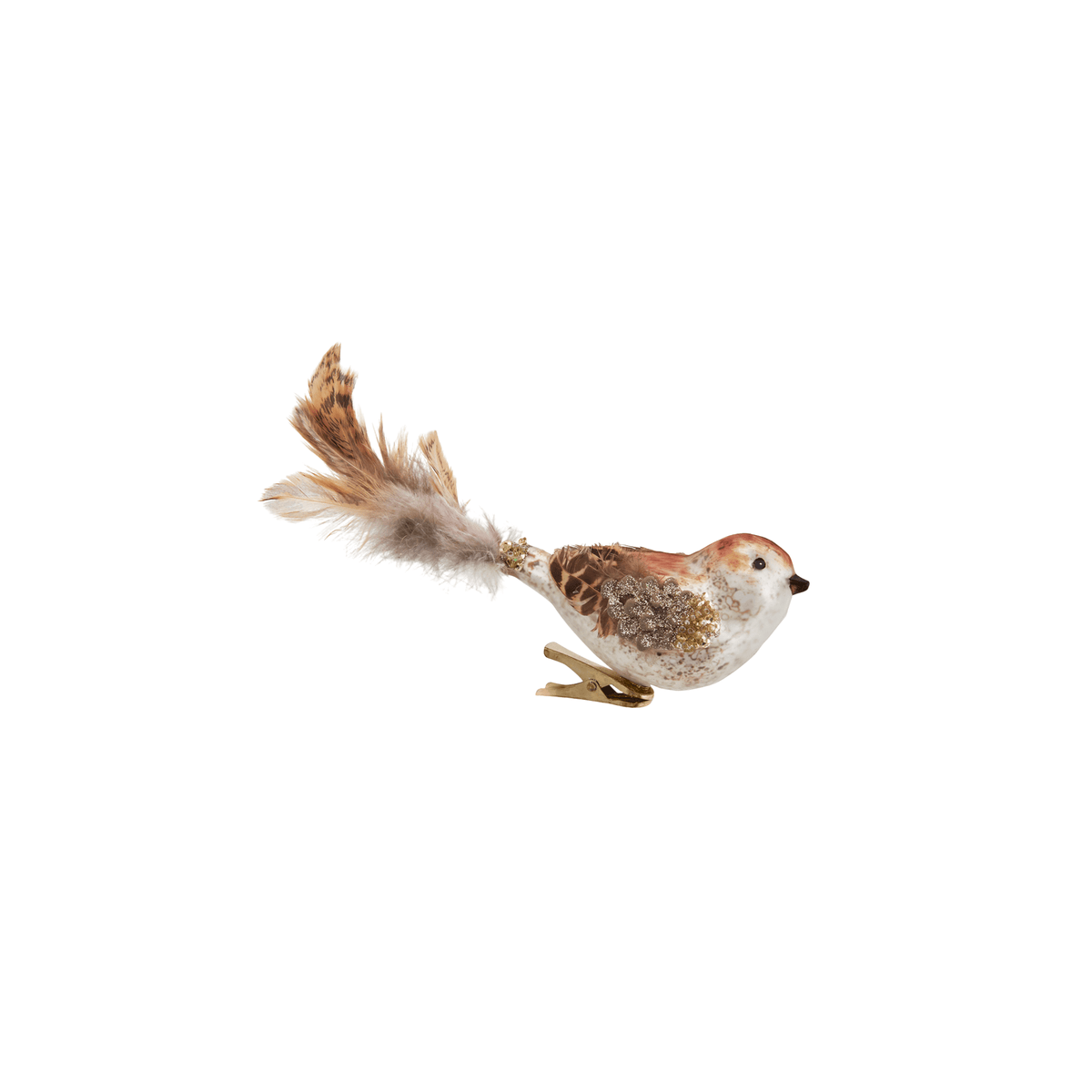 Kurt S. Adler, Inc. SHOP Brown Glass Bird Clip-On Christmas Ornament