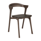 Ethnicraft Furniture Brown Leather Seat Brown Oak Bok Chair