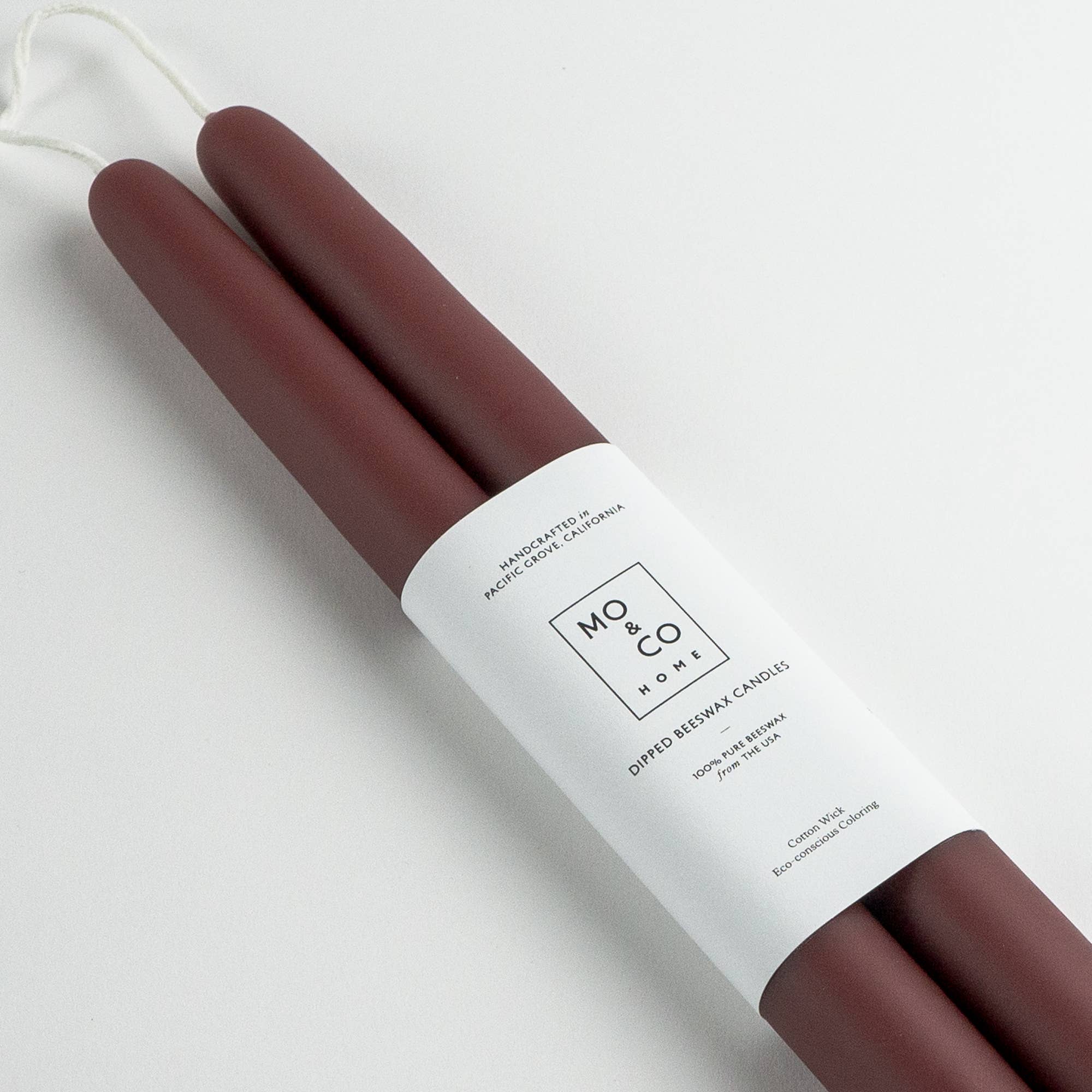Mo&Co Home Candle Burgundy Beeswax Dipped Taper Candles