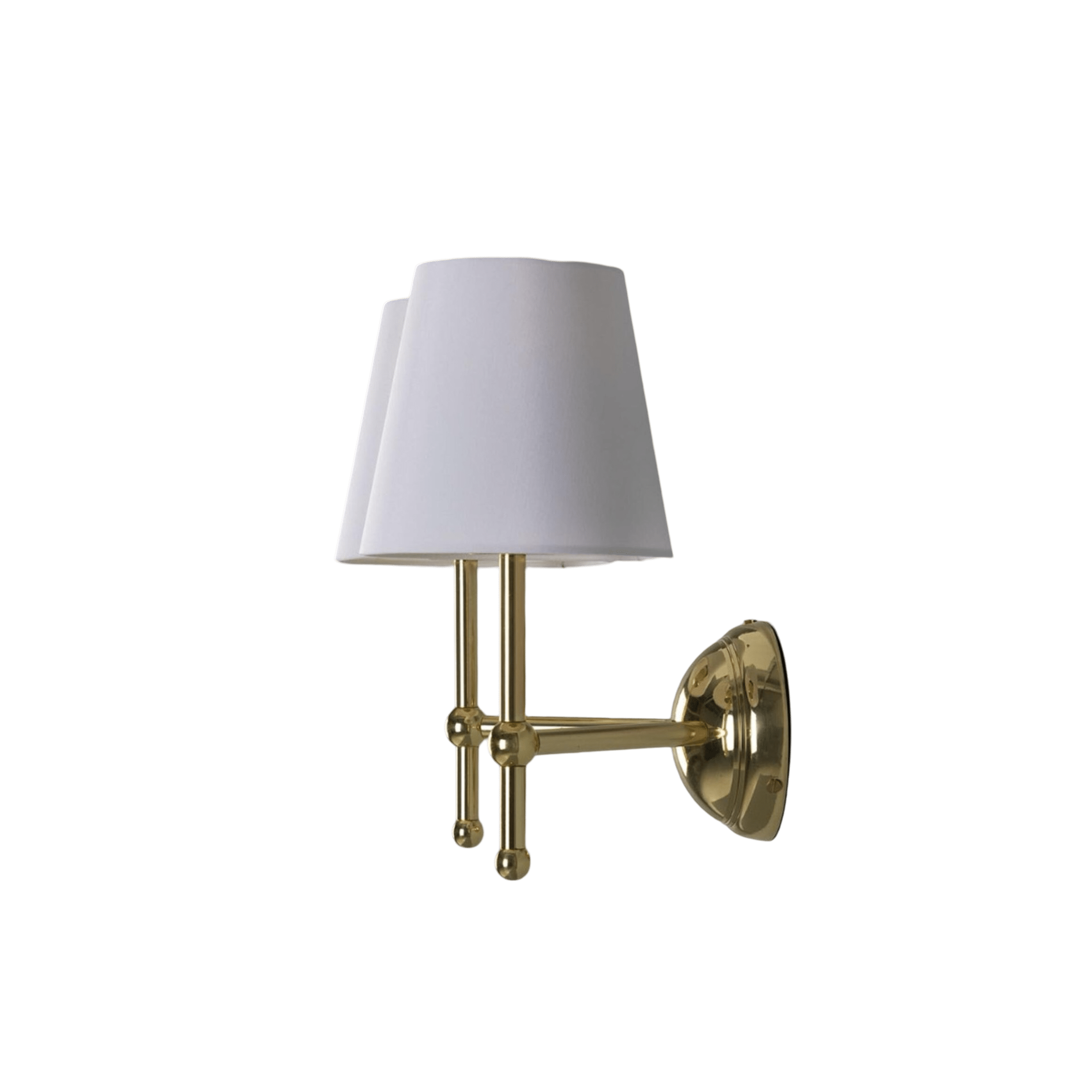 Mullan Lighting Lighting Bursa Modern Brass Double Wall Light with Fabric Shades