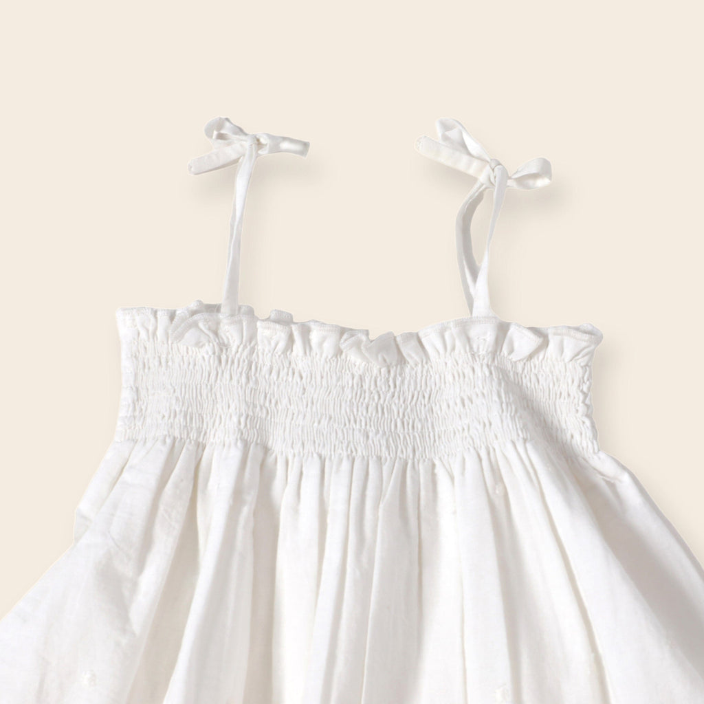Viverano Organics Baby Clothing Camille Schiffli Baby Dress + Bloomer