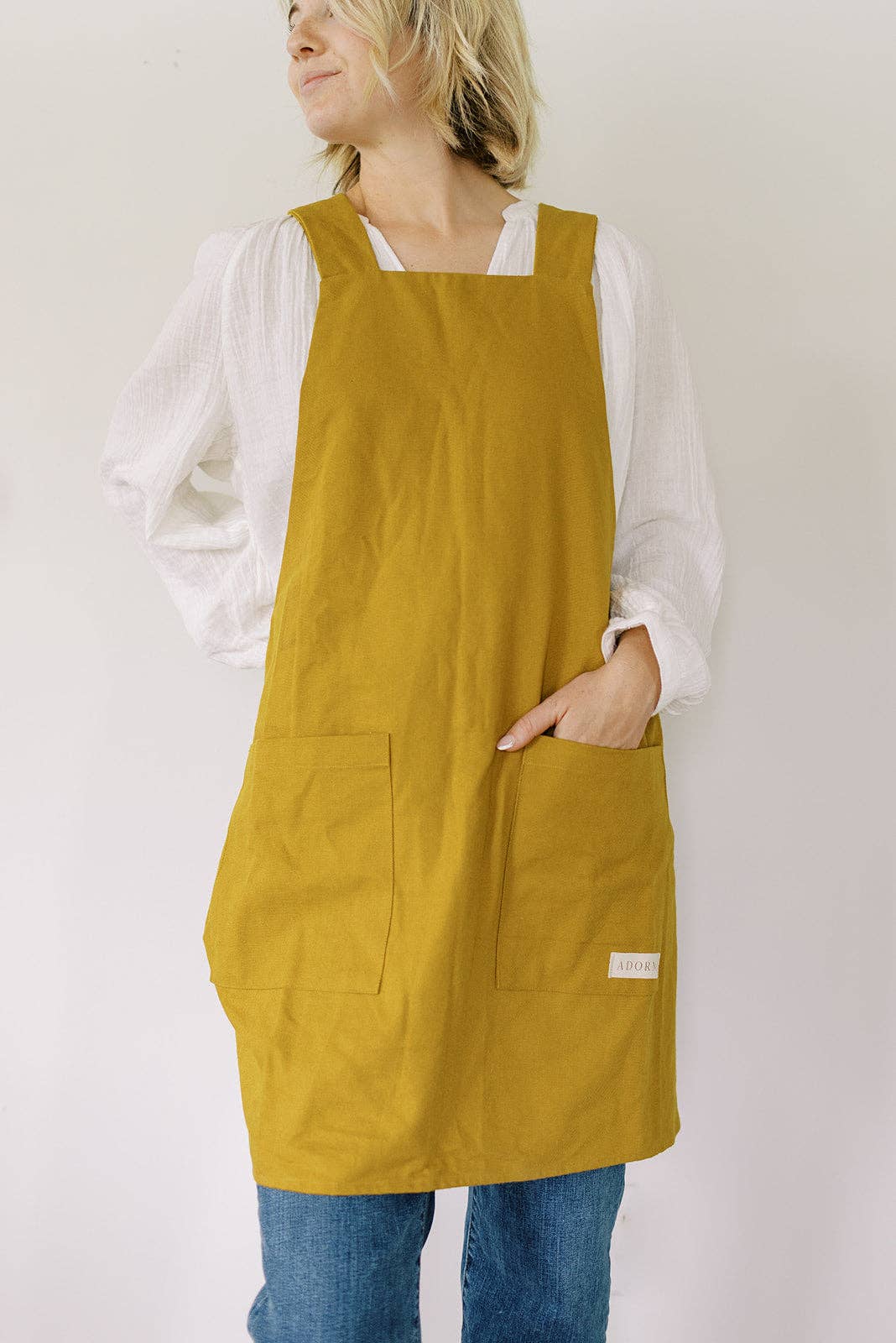The Adorn Co. Aprons Mustard Canvas Crossback Apron