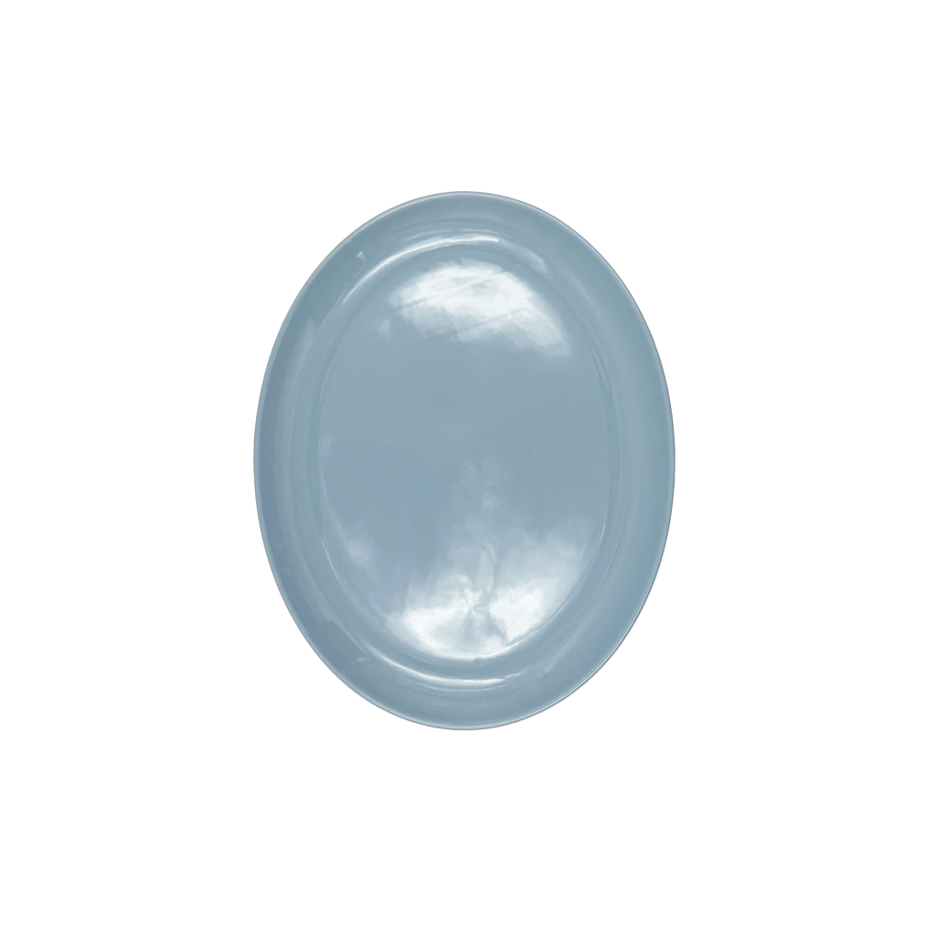 Canvas Home Canvas Home - Shell Bisque Extra Large Oval Plate- Blue - Set of 2