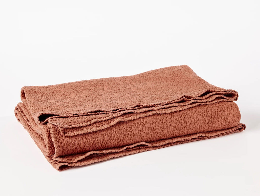 Coyuchi Bedding Twin / Sedona Cascade Organic Matelasse Blanket