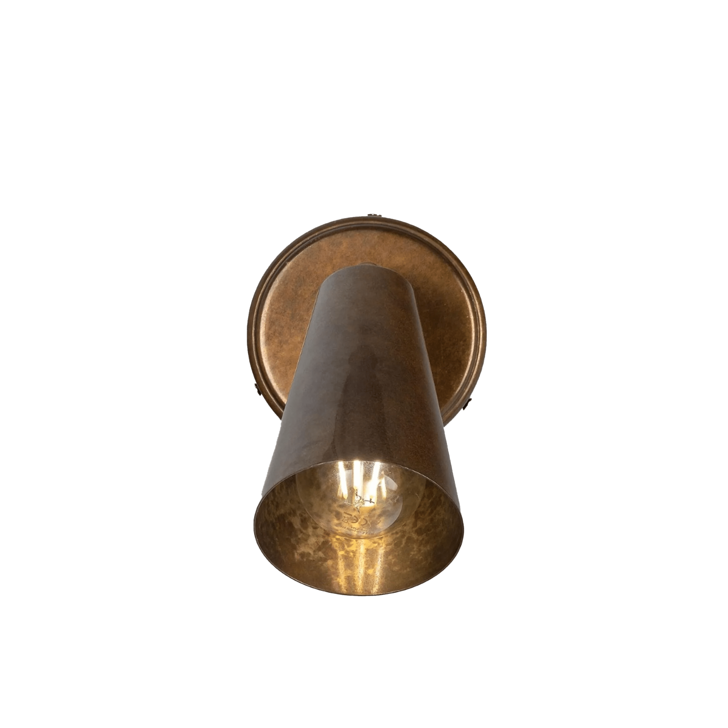 Mullan Lighting Lighting Cashel Brass Cone Wall Light with Switch