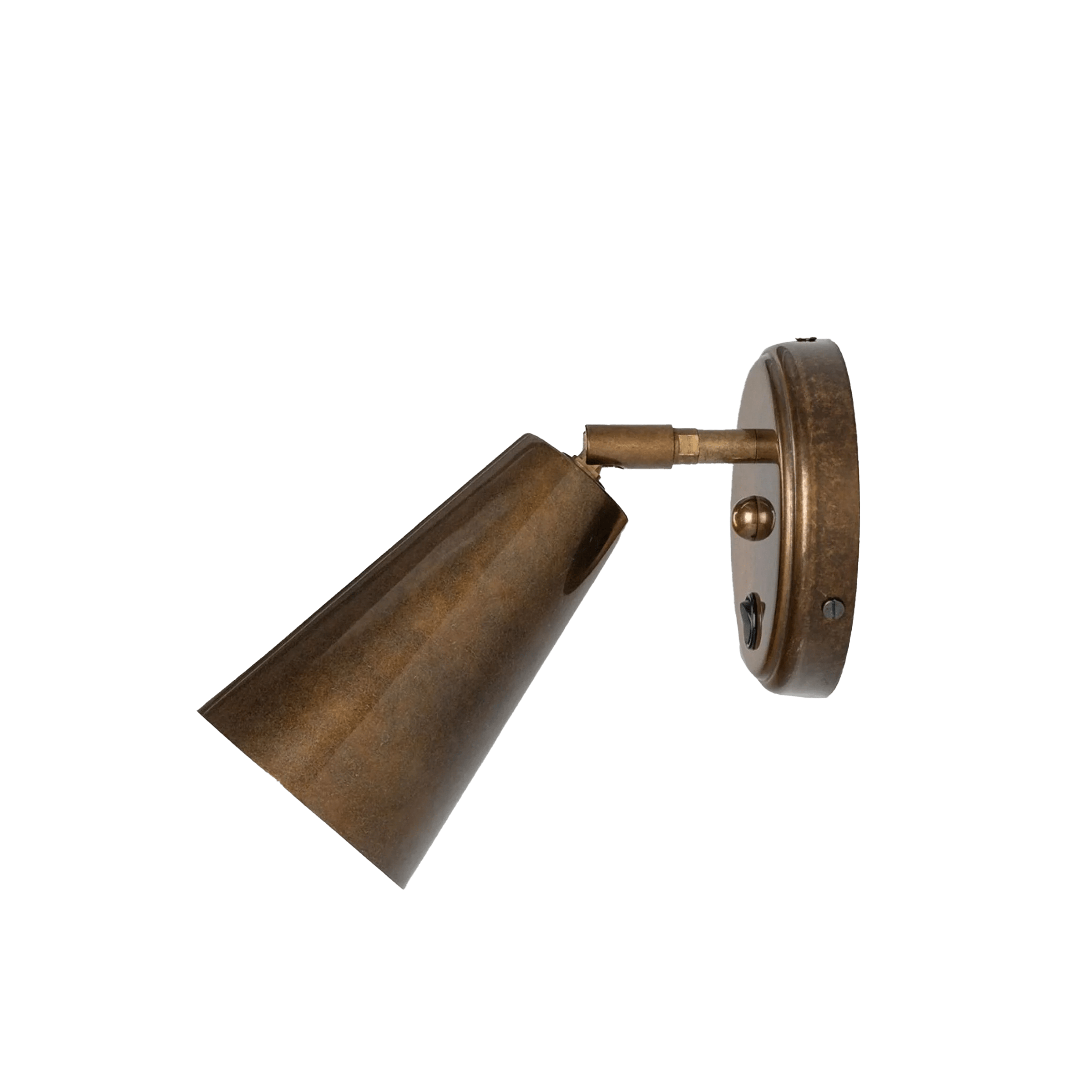 Mullan Lighting Lighting Cashel Brass Cone Wall Light with Switch