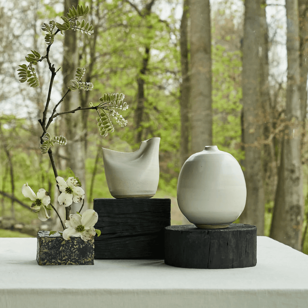 Bloomist Charcoal Wood Pedestal