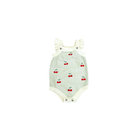 Viverano Organics Baby Clothing Natural/Sage Stripe / 3-6M Cherry Stripe Embroidered Baby Ruffle Romper Set