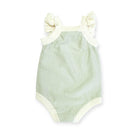 Viverano Organics SHOP Cherry Stripe Embroidered Baby Ruffle Romper Set