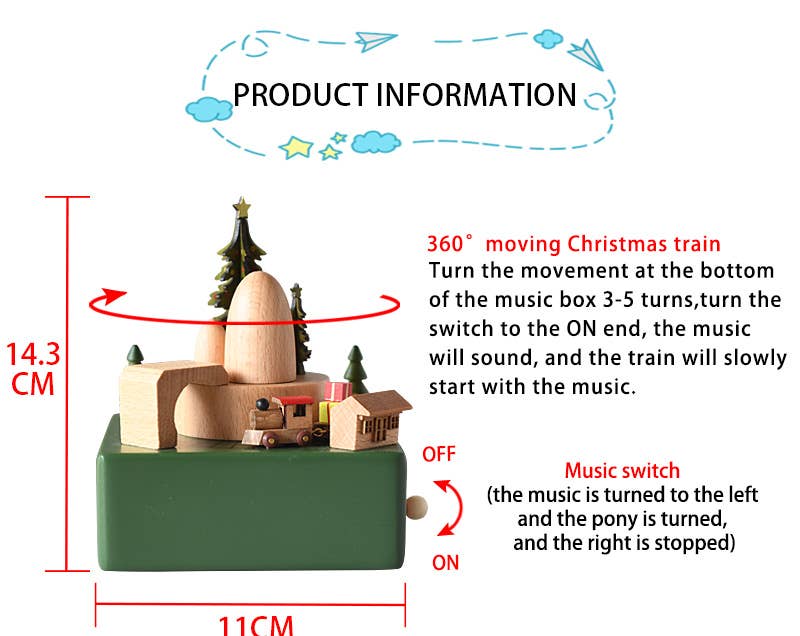 Timber Tinkers Christmas Music Box - Christmas Train