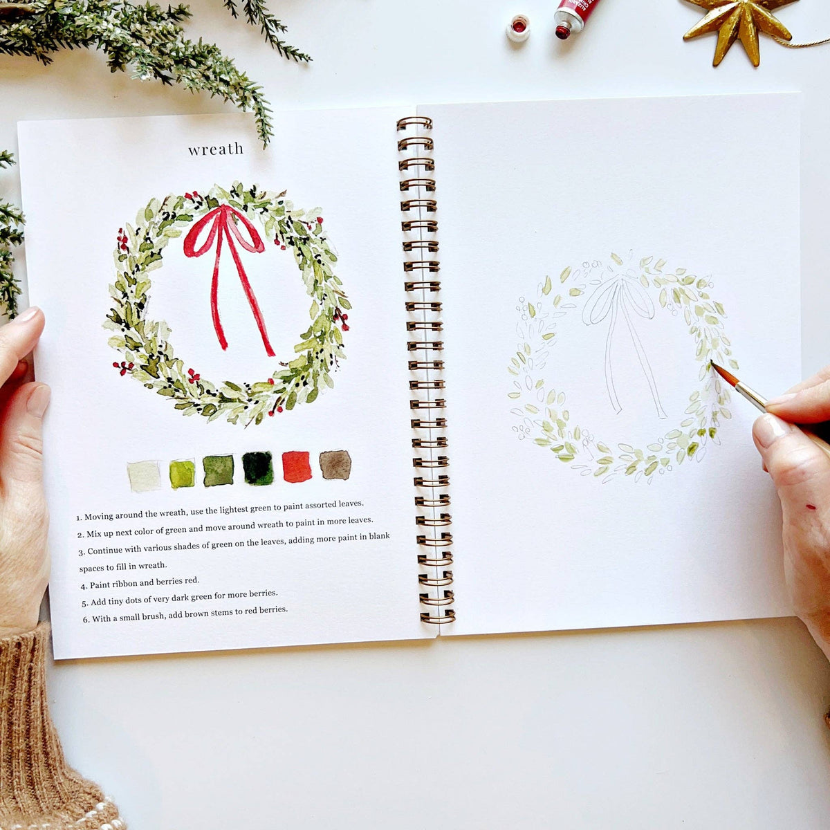 emily lex studio Stationery Christmas Watercolor Workbook