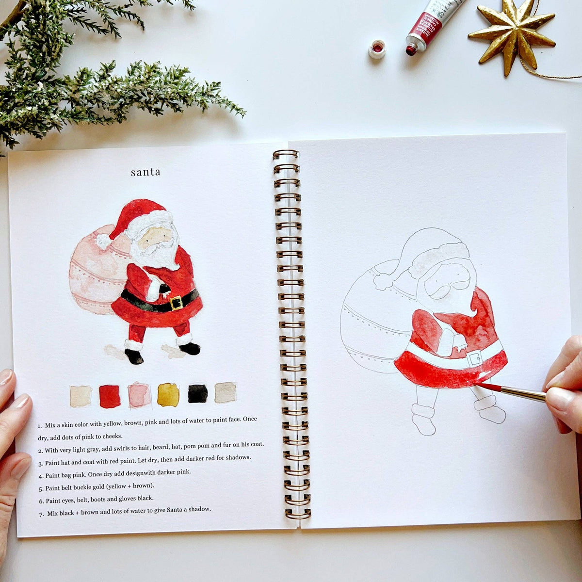 emily lex studio Stationery Christmas Watercolor Workbook