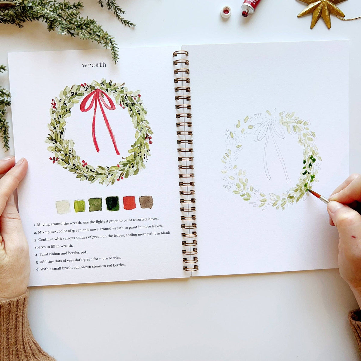 emily lex studio Stationery Christmas Watercolor Workbook