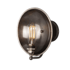 Mullan Lighting Lighting Antique Silver Chulainn Industrial Brass Dish Wall Sconce